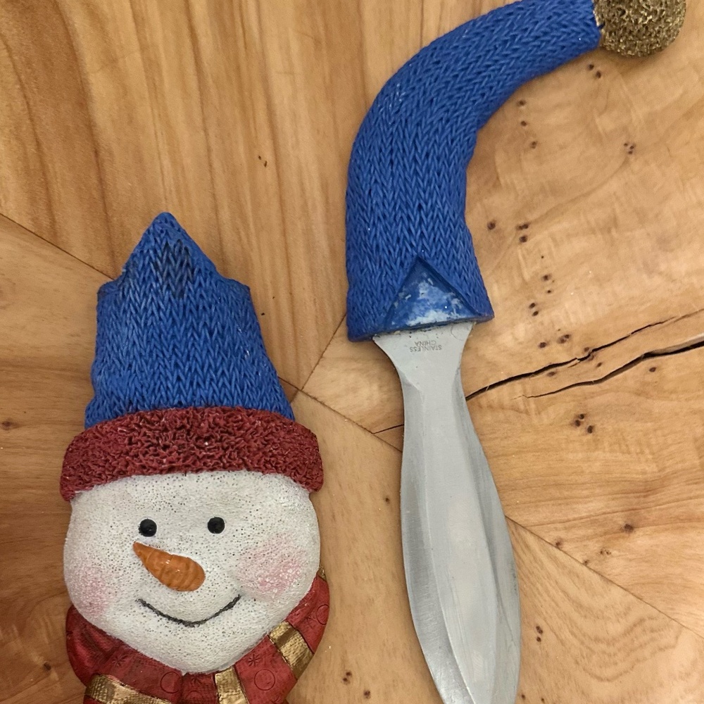 Snowman Cheese Knife I 5" x 10" I CUTE:)